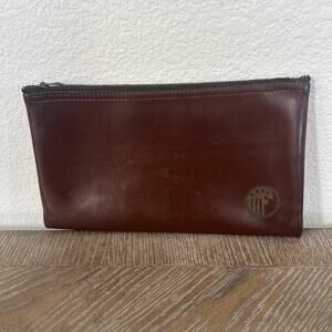 Vintage Bank Cash Deposit Bag Brown Full Zip Banking Memorabilia